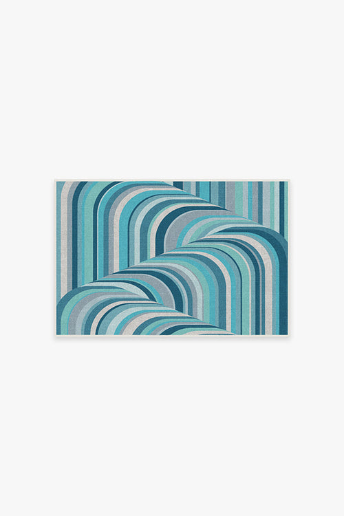 Jonathan Adler Waterfall Ocean Blue Tufted Rug