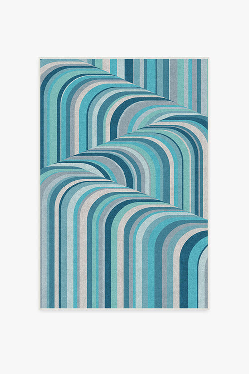 Jonathan Adler Waterfall Ocean Blue Tufted Rug