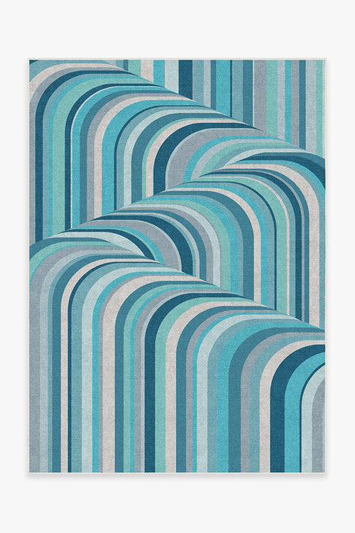 Jonathan Adler Waterfall Ocean Blue Tufted Rug